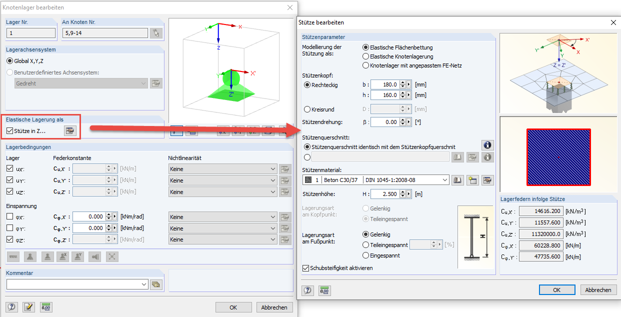 Restraint Type "Column" 