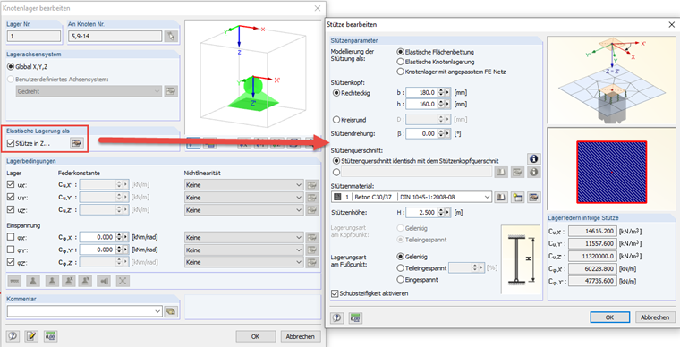 Restraint Type "Column" 