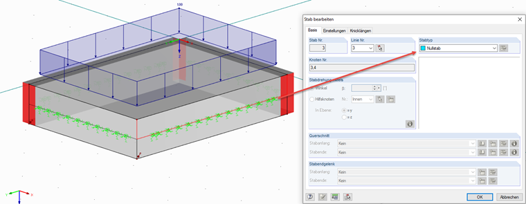 Null Member with Member Elastic Foundation