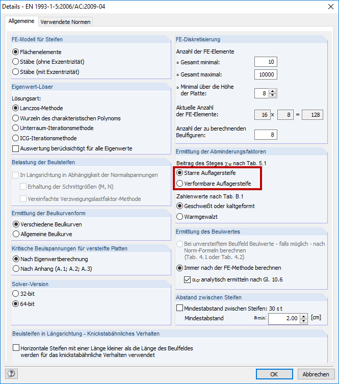 Details - Determination of Reduction Factors