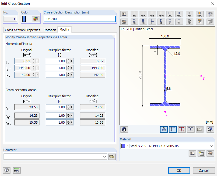 Modifying Cross-Section