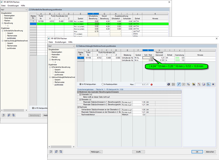 Determined Existing Value for Steelbar Diameter