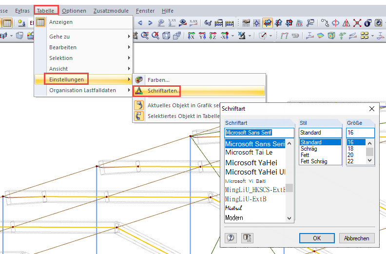 Font Size for Tables