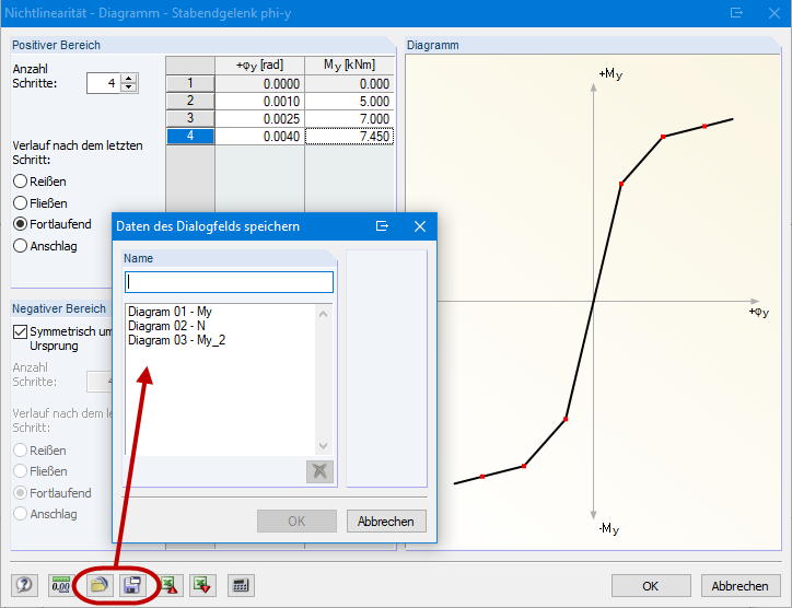 Saving User-Defined Diagrams for Member Hinges