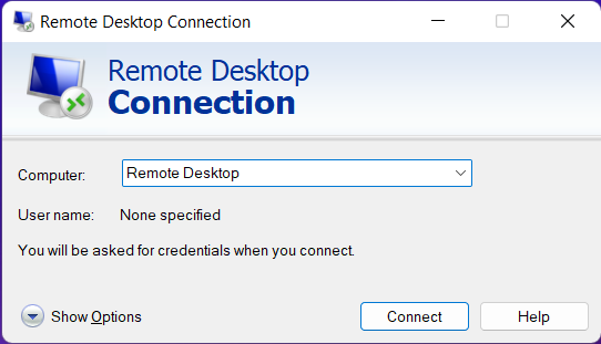 Remote Desktop Connection