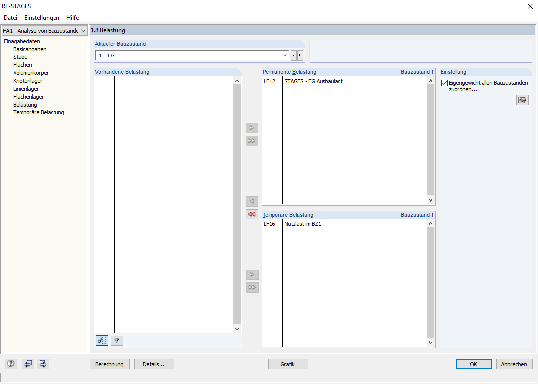 Assigning Permanent and Temporary Loading