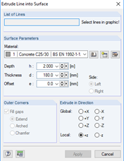 Extruding Line into Surface