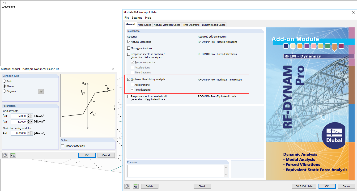 Considering Nonlinear Material Models in RF-DYNAM Pro