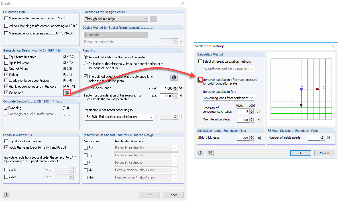 Detail Settings for Settlement Calculation