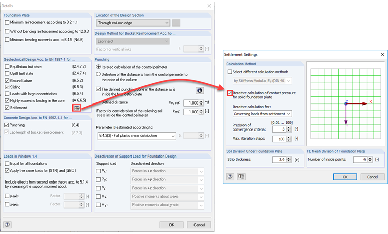 Detail Settings for Settlement Calculation