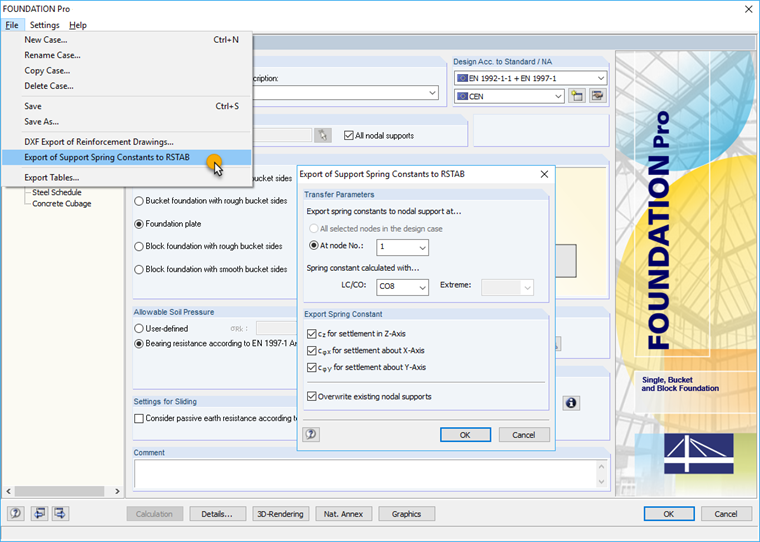 Command to Export Support Spring Constants