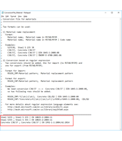 Conversion Table Opened with Editor