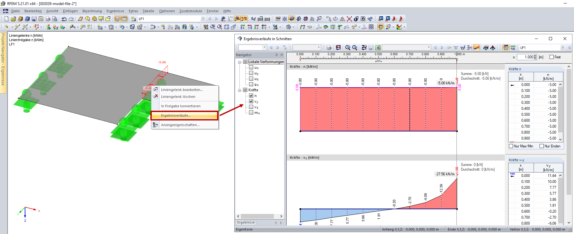 Result Diagram of Line Hinge