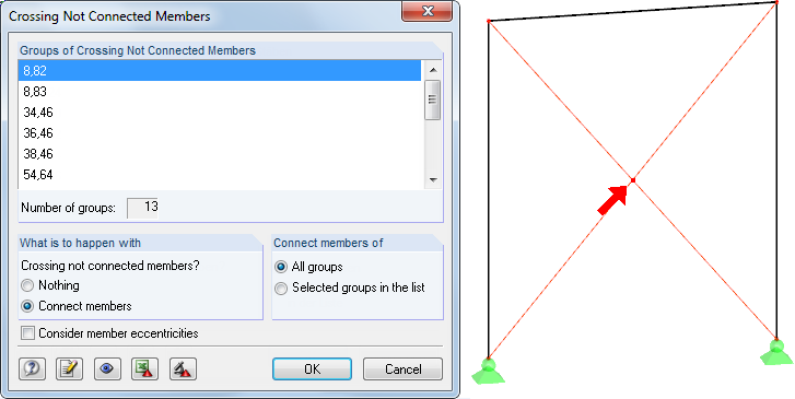 Result of Model Check for Crossing Members