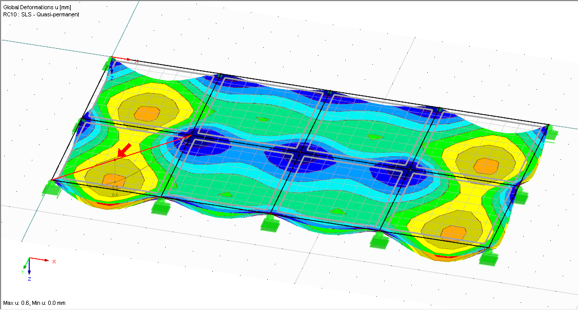 Member Integrated into Surface for Evaluating Table 4.4 "Members - Local Deformations"