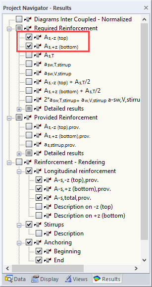 Required Reinforcement Top and Bottom