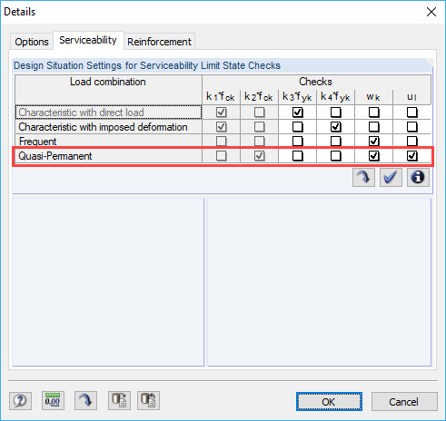 Design Situation Settings for SLS Checks