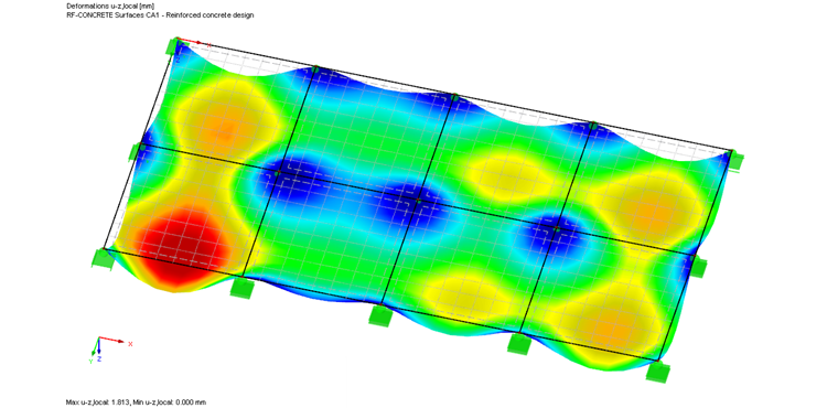Deformation Graphic from Analysis with RF-CONCRETE Deflect