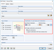 Dialog Box with General Data of Model