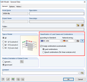 Dialog Box with General Data of Model