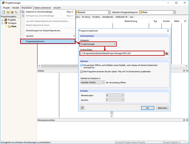 Project Manager: Specifying Location of PRO.DLP in Network Drive
