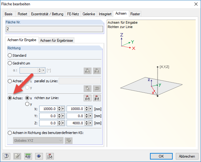 Orientation of Axes