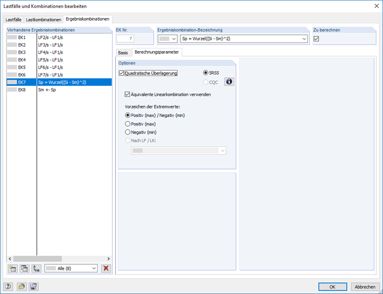 SRSS Option to Determine Root Mean Square