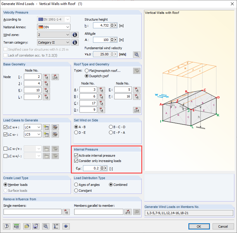 Load Generator Wind Internal Pressure