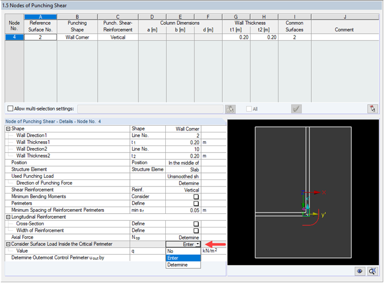Considering Surface Load Inside Critical Perimeter
