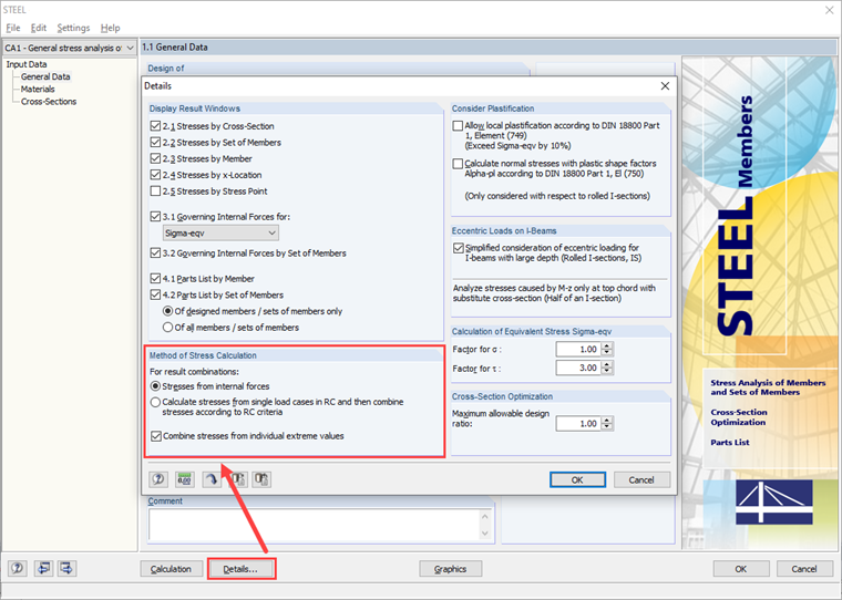Settings in RF-STEEL Add-on Module 