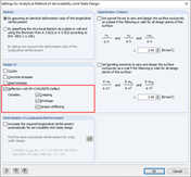Settings for Analytical Deformation Analysis with RF-CONCRETE Deflect