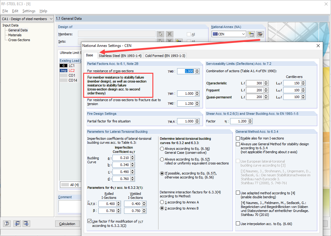 Detailed Settings of National Annex (NA)