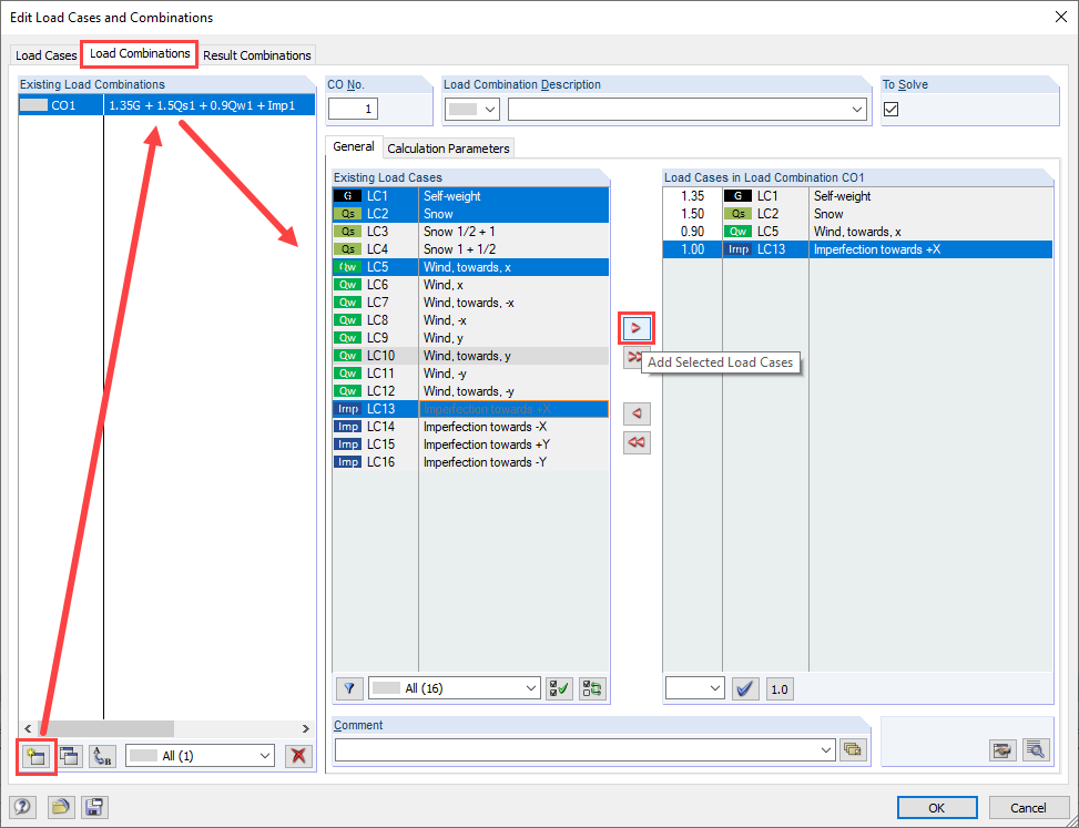 Creating Load Combinations Manually