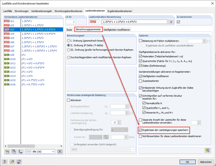 Saving Results of Load Increments