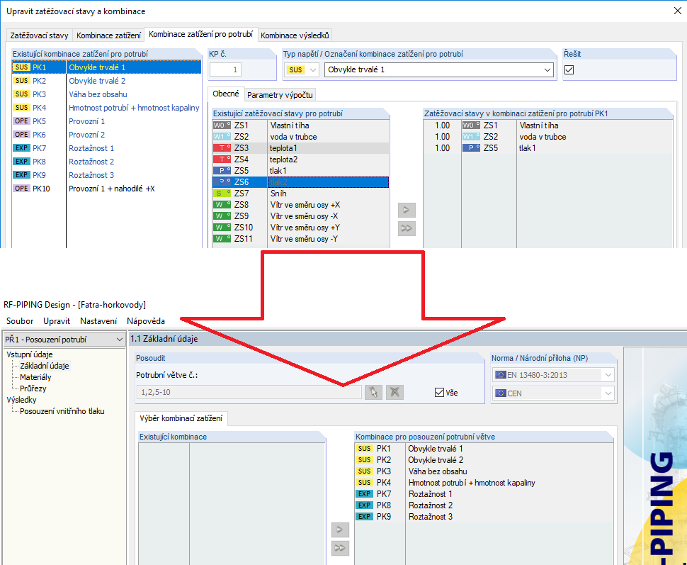 OPE Combinations not Transferred to RF-PIPING Add-on Module