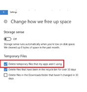 Deactivating Function to Delete Unused Temporary Files