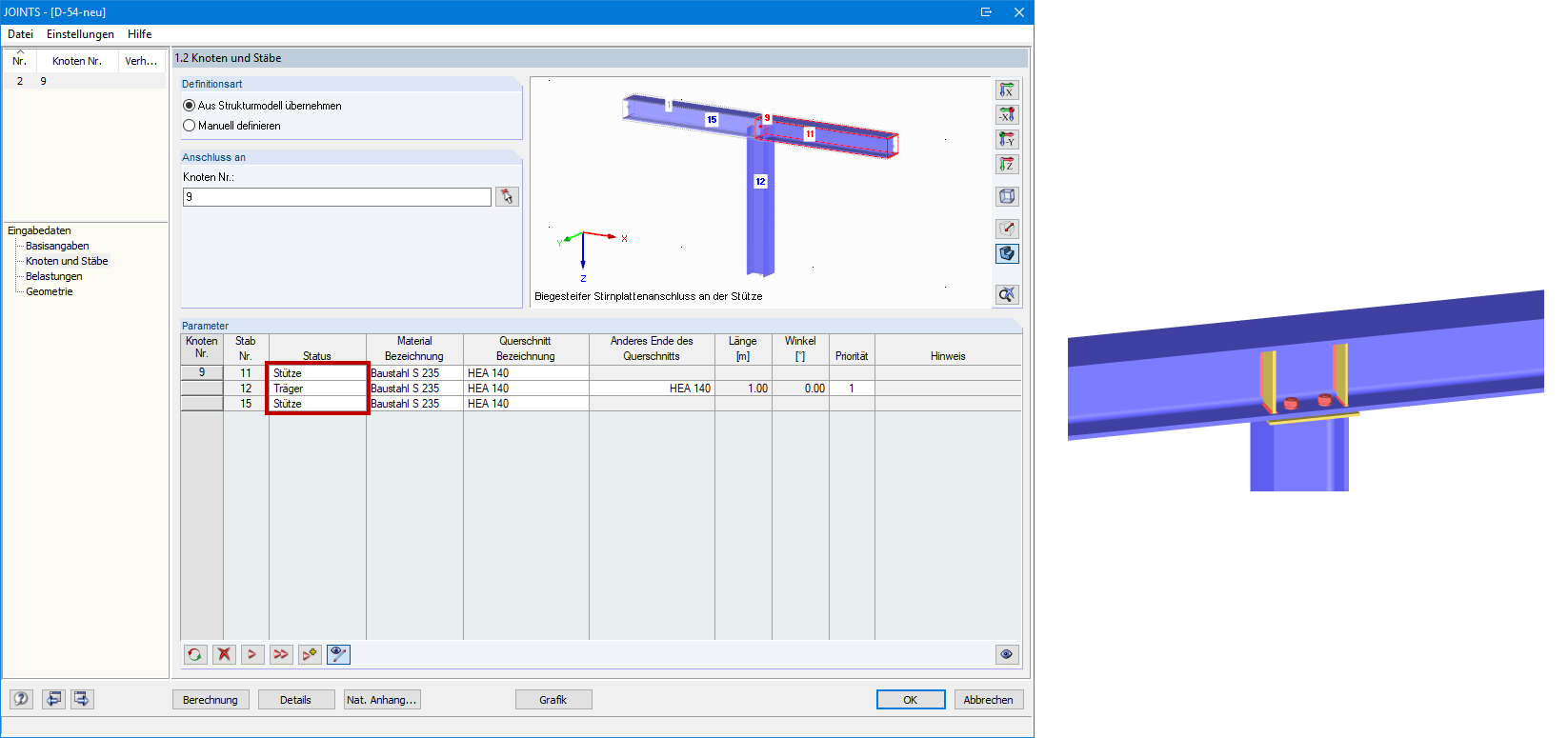 Connection of Column to Beam Flange