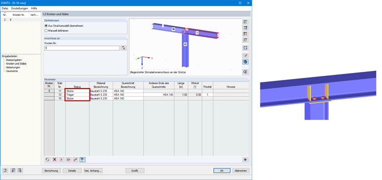Connection of Column to Beam Flange