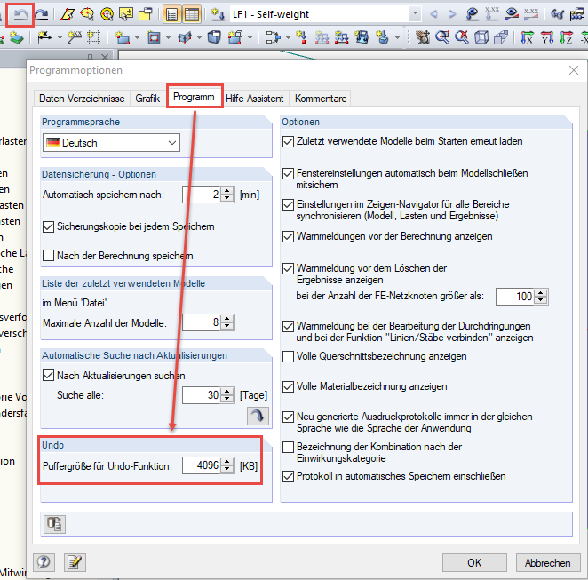 Buffer Size for Undo Function
