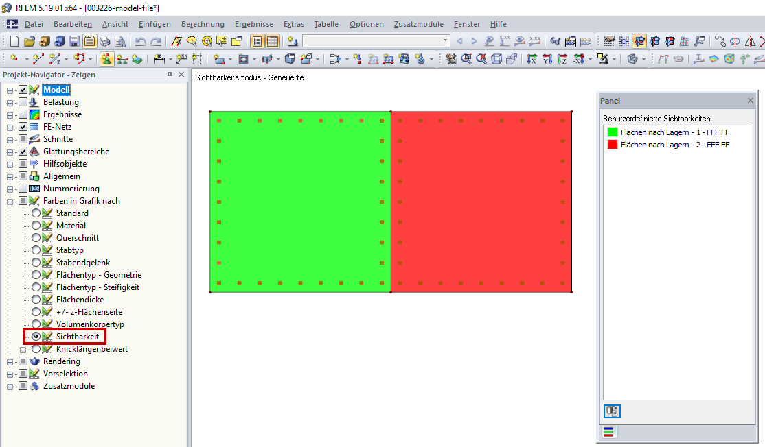 Project Navigator - Display: Colors in Graphic According to Visibility