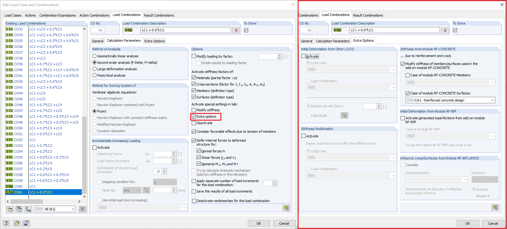 Load Stiffness from RF-CONCRETE Modules