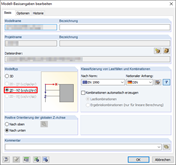 Dialog Box with Model General Data and Model Type Setting