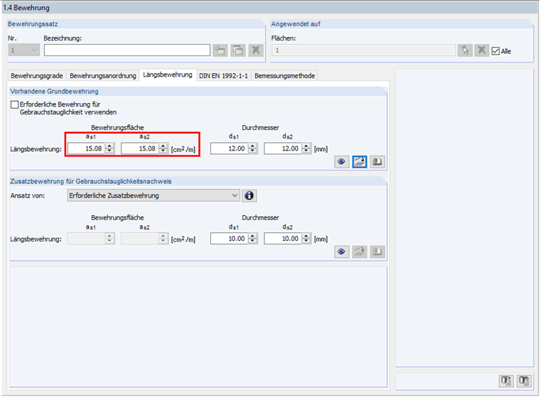 Entering Longitudinal Reinforcement for 2D Model