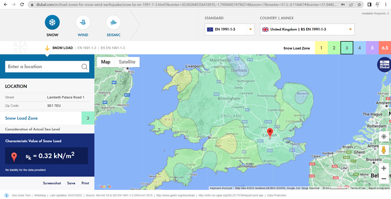 After entering a location, such as a postal code (ZIP) or the name of a town, or after clicking on the corresponding location on the map, you will receive the load value.