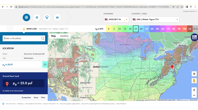 After entering a location, for example using a ZIP code or a city, or after clicking the respective location in the map, you get the load value.