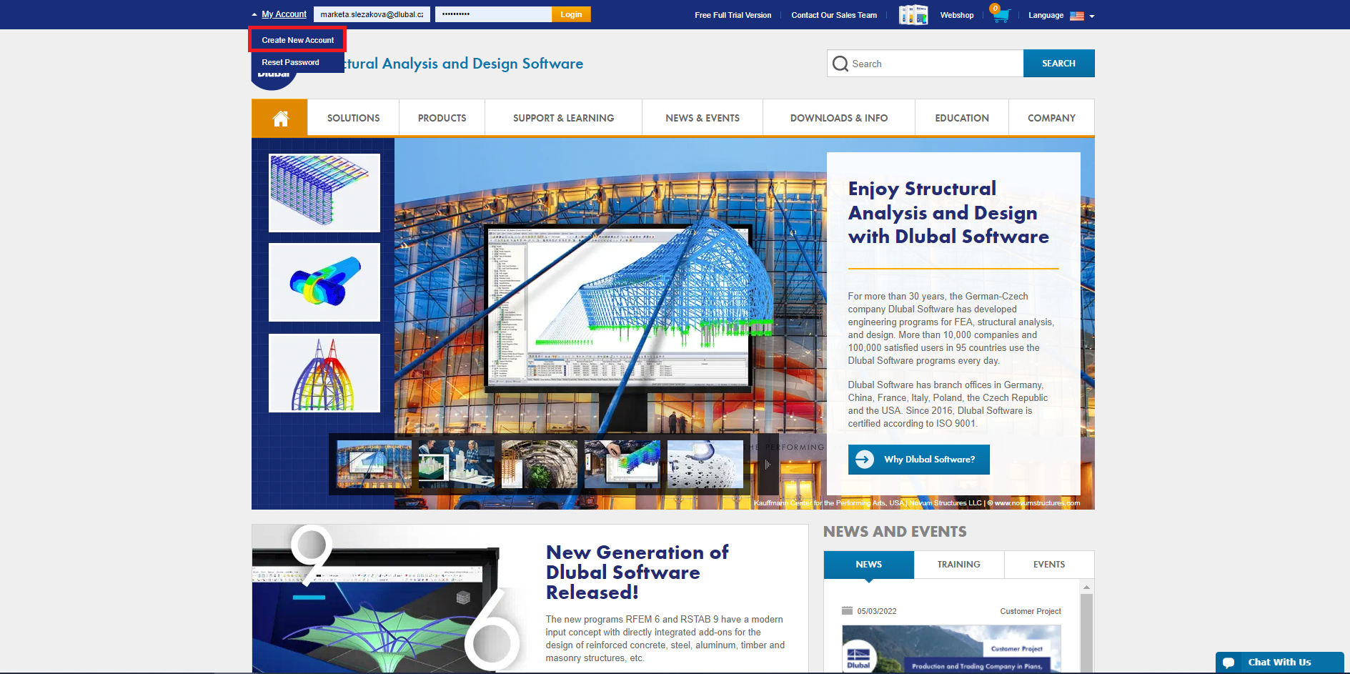To order and use the load maps, it is necessary to have a Dlubal account. Create an account if you are not a current customer of Dlubal Software.