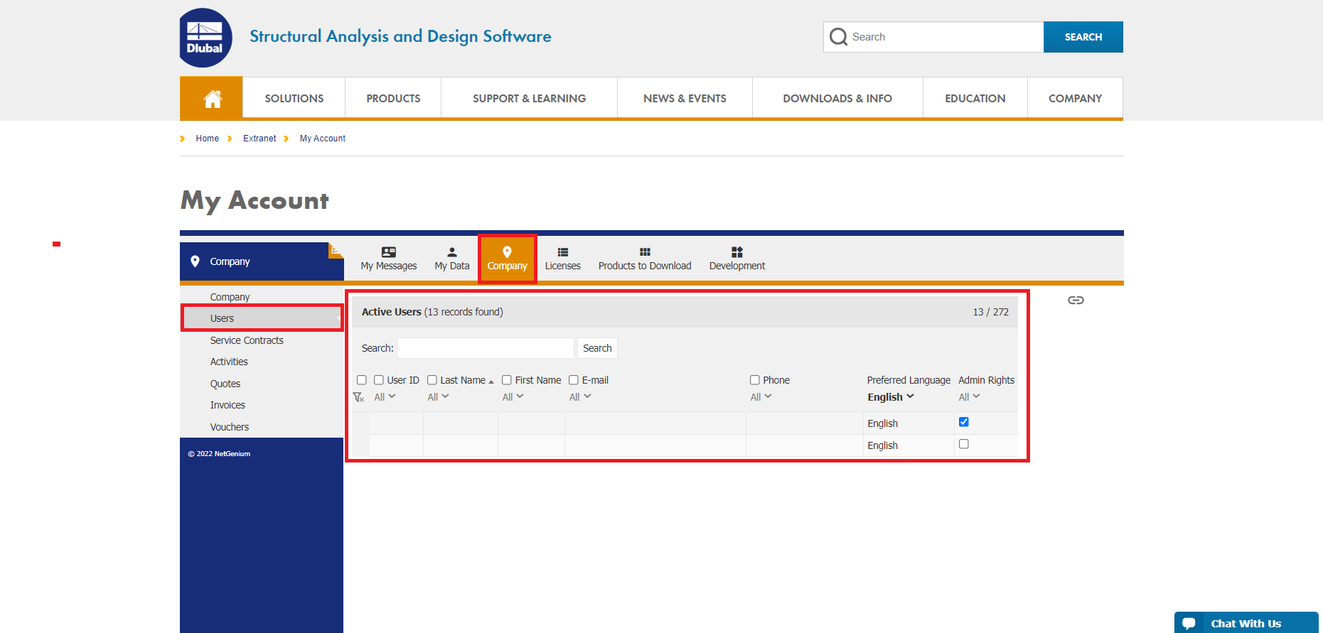 You can create additional users who will use the service after logging in to the extranet.