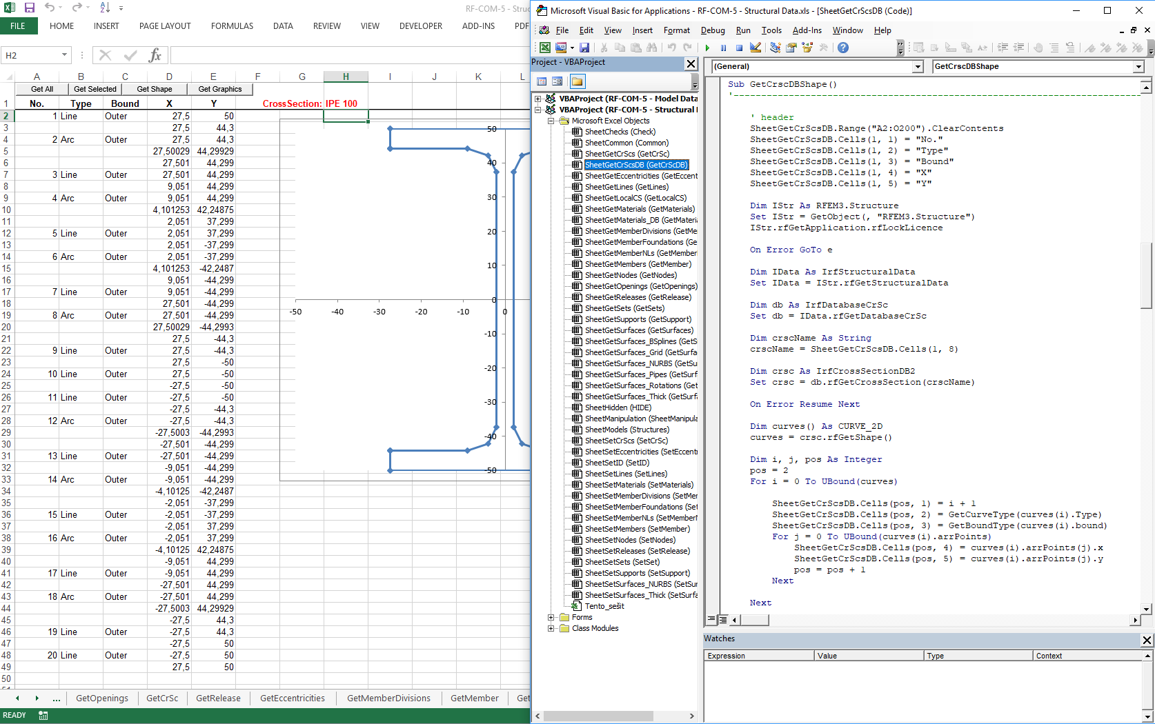 Exporting Cross-Section Data