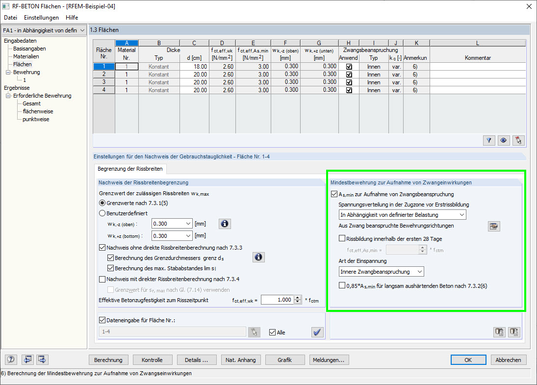 Presets for Minimum Reinforcement