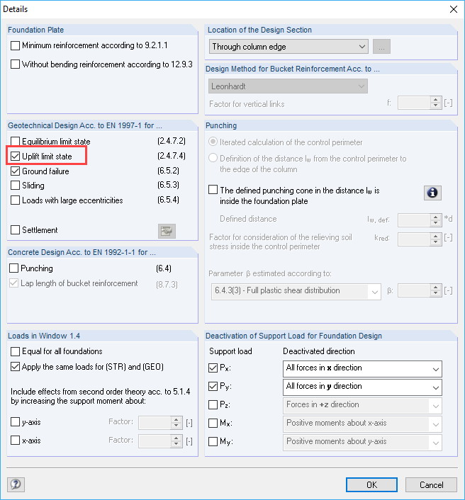 Uplift Limit State Design